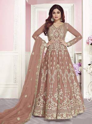 Coffee embroidered santoon salwar 1