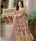 Pink embroidered net salwar
