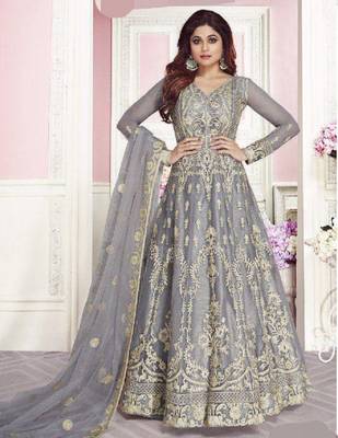 Grey embroidered santoon salwar 1