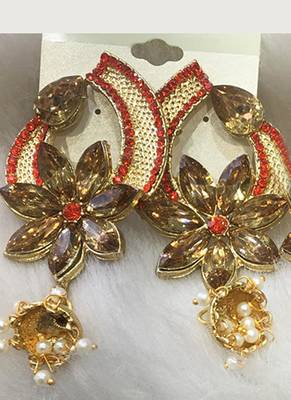 Orange diamond earrings 1
