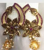 Purple diamond earrings