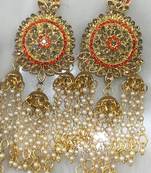 Orange diamond earrings