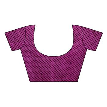 Magenta printed khadi saree with blouse 5