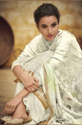 White embroidered faux georgette salwar 2
