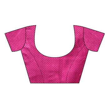 Pink printed khadi saree with blouse 5