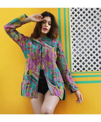 multicolor cotton handmade desinger ladies women western kanth jacket 2