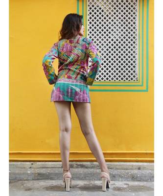 multicolor cotton handmade desinger ladies women western kanth jacket 3