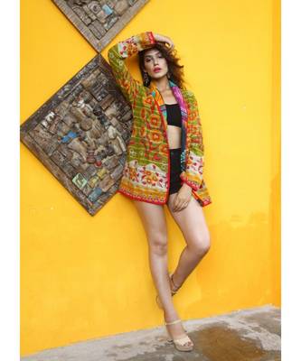 multicolor cotton handmade desinger ladies women western kanth jacket 1