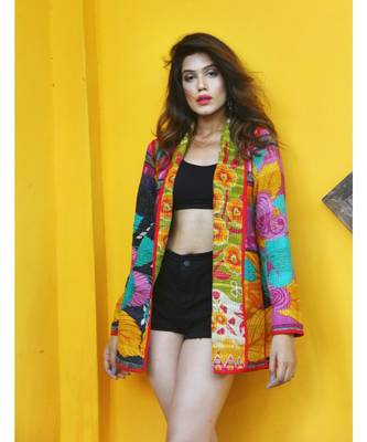 multicolor cotton handmade desinger ladies women western kanth jacket 5