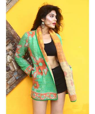 multicolor cotton handmade desinger ladies women western kanth jacket 4