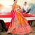 Orange Jacquard Banarasi Silk A-line Lehenga With Blouse