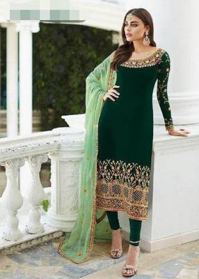 Green embroidered santoon salwar 1
