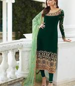 Green embroidered santoon salwar