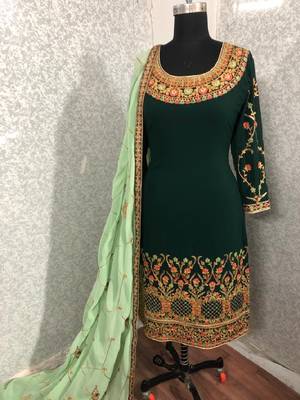 Green embroidered santoon salwar 2