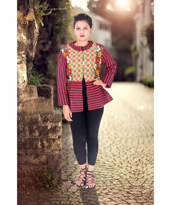 multicolor cotton handmade desinger ladies women western kanth jacket 1