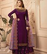 Purple embroidered santoon salwar