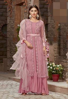 Light-orange embroidered santoon salwar 1