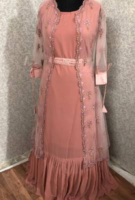Light-orange embroidered santoon salwar 2