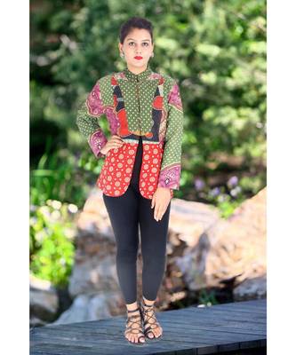 multicolor cotton handmade desinger ladies women western kanth jacket 1
