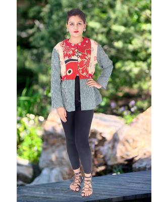 multicolor cotton handmade desinger ladies women western kanth jacket 1