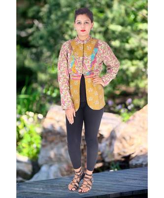 multicolor cotton handmade desinger ladies women western kanth jacket 1