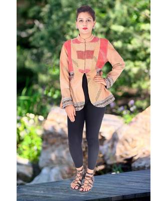 multicolor cotton handmade desinger ladies women western kanth jacket 1