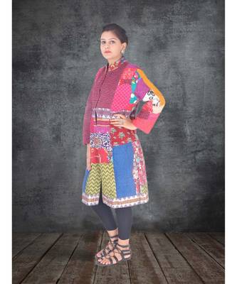 multicolor cotton handmade desinger ladies women western kanth jacket 1