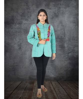 multicolor cotton handmade desinger ladies women western kanth jacket 1