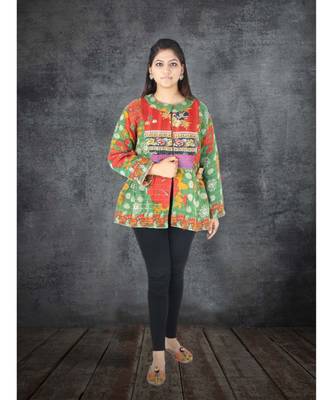 multicolor cotton handmade desinger ladies women western kanth jacket 1