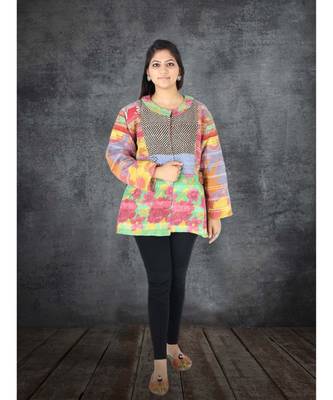 multicolor cotton handmade desinger ladies women western kanth jacket 1