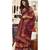Maroon Printed Cotton Silk Saree With Blouse