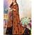 Orange Printed Cotton Silk Saree With Blouse