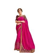 Pink Embroidered Cotton Silk Saree With Blouse
