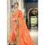 Orange Embroidered Silk Blend Saree With Blouse