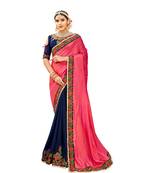 Pink Embroidered Cotton Silk Saree With Blouse