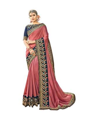 Pink Embroidered Cotton Silk Saree With Blouse 1