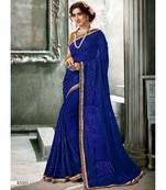 Blue Woven Georgette Saree With Blouse