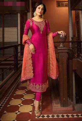 Rani-pink embroidered santoon salwar 1
