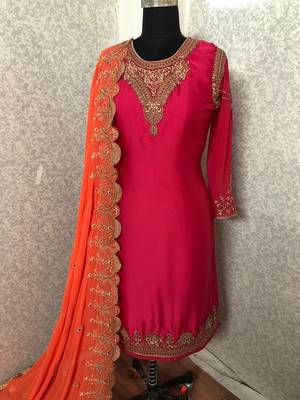 Rani-pink embroidered santoon salwar 2