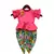 Hot Pink Peplum Top with Printed Dhoti