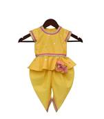 Pink Mirror Work Kurti With Sharara