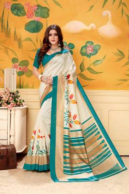 Chiku Woven Khadi Saree With Blouse 1