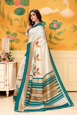 Chiku Woven Khadi Saree With Blouse 2