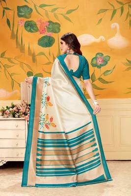Chiku Woven Khadi Saree With Blouse 3