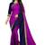 Purple plain faux georgette saree with blouse