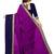 Purple plain faux georgette saree with blouse
