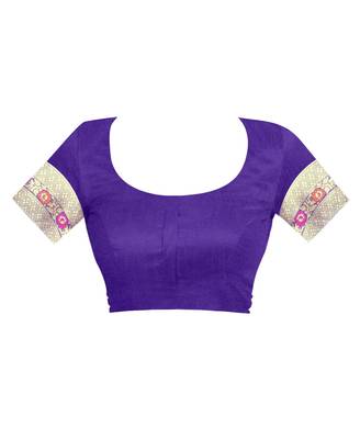 Purple Woven Jacquard Saree With Blouse 5