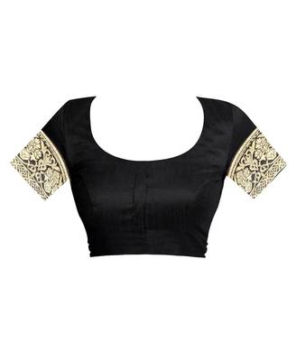 Black Woven Jacquard Saree With Blouse 5