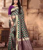 Purple Woven Jacquard Saree With Blouse