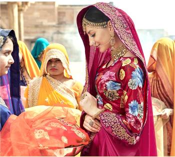 Pink embroidered shimmer saree with blouse 2
